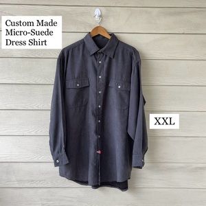 Custom-Made Micro-Suede Button Down
Shirt 2XL Luxurious Lining, Great Condition